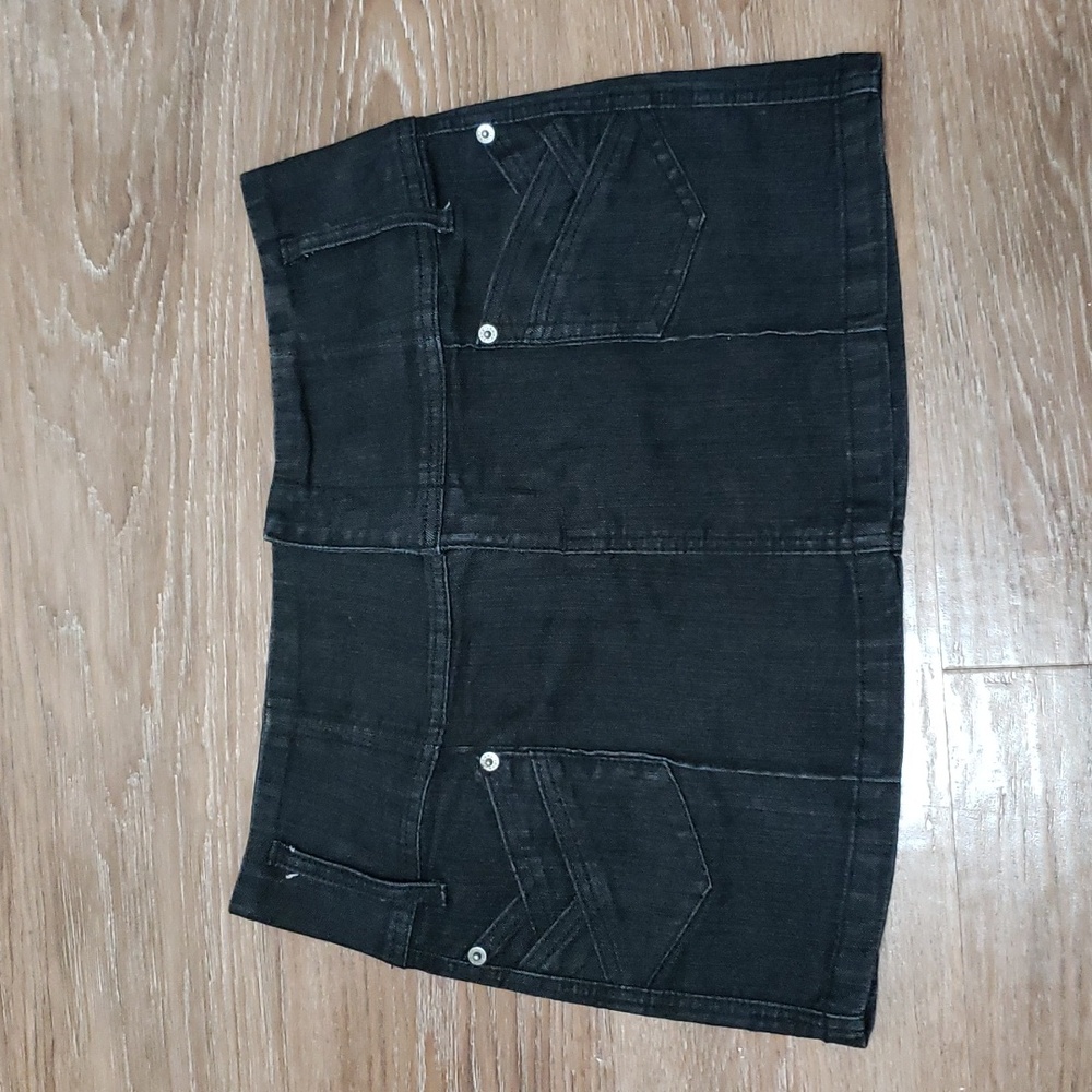 (7/8) le château Denim Micro Mini Bodycon Party Date Night Goth Punk Y2K Retro